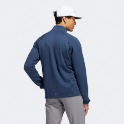 Adidas Statement 1/4 Zip Golf Sweater -FootJ Golf Club Shop Adidas AW22 Fleece Quarter Zip Pullover HT1322 SWADI313 Crew Navy Model 3