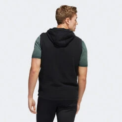 Adidas Statement Full Zip Hooded Golf Vest 13 Adidas Statement Full Zip Hooded Golf Vest -FootJ Golf Club Shop Adidas AW22 Hoodie Vest HF6566 SWADI314 L Black Model 3