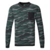 Adidas Texture Print Crew Golf Sweater 1 Adidas Texture Print Crew Golf Sweater -FootJ Golf Club Shop Adidas AW22 Texture Print Crewneck HF6523 SWADI320 Black Grey Six Shadow Green Front