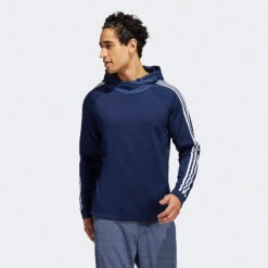 Adidas 3 Stripe COLD.RDY Golf Hoodie 14 Adidas 3 Stripe COLD.RDY Golf Hoodie -FootJ Golf Club Shop Adidas AW22 Three Stripe Cold.Rdy Hoodie HS4813 SWADI318 Collegiate Navy Model 1