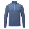 Adidas Microdot 1/4 Zip Golf Sweater -FootJ Golf Club Shop Adidas SS23 Microdot Quarter Zip Sweater HS7588 SWADI340 S Collegiate Navy Blue Fusion Front
