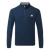 Adidas Elevated 1/4 Zip Golf Sweater 2 Adidas Elevated 1/4 Zip Golf Sweater -FootJ Golf Club Shop Adidas Elevated 1 4 Zip Golf Sweater Collegiate Navy IB6114 Front