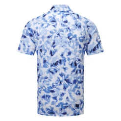 Callaway Tye Dye Leaf Golf Polo Shirt 7 Callaway Tye Dye Leaf Golf Polo Shirt -FootJ Golf Club Shop Callaway SS22 Tye Dye Leaf Print Polo Bright White CGKSC0C0 100 SHCAL224 Back