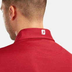 FootJoy Stretch Pique Solid Golf Polo Shirt -FootJ Golf Club Shop FOOTJOY PERF SS SHIRT ATH RED Model 2