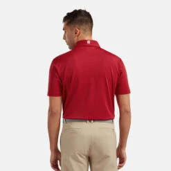 FootJoy Stretch Pique Solid Golf Polo Shirt -FootJ Golf Club Shop FOOTJOY PERF SS SHIRT ATH RED Model 3