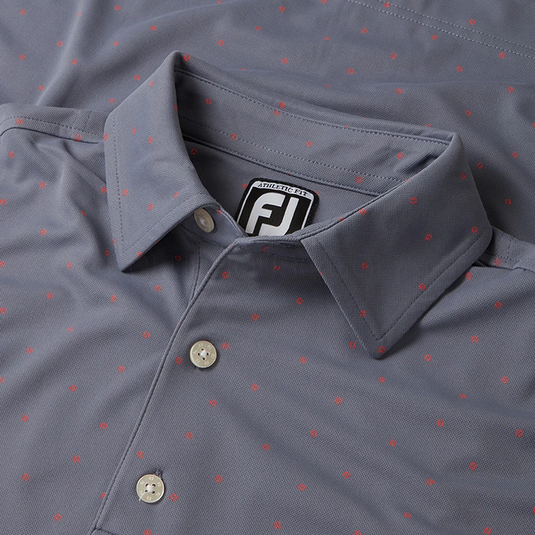 FootJoy Smooth Pique FJ Print Golf Polo Shirt 4 FootJoy Smooth Pique FJ Print Golf Polo Shirt - Image 2
