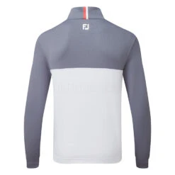 FootJoy Colour Blocked Chill-Out 1/2 Zip Golf Pullover 6 FootJoy Colour Blocked Chill-Out 1/2 Zip Golf Pullover -FootJ Golf Club Shop FootJoy SS22 Colour Blocked Chill Out 1 2 Zip Golf Sweater Graphite White 88401 Back