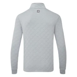 FootJoy Diamond Jacquard Chill-Out 1/4 Zip Golf Pullover -FootJ Golf Club Shop FootJoy SS22 Diamond Jacquard Chill Out 1 4 Zip Golf Sweater Grey Charcoal 88453 Back