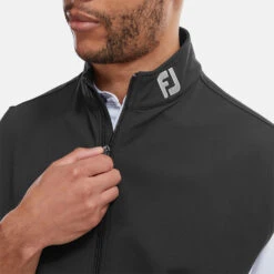 FootJoy Knit Full Zip Golf Vest -FootJ Golf Club Shop FootJoy SS22 Knit Full Zip Golf Vest Black 88455 model 2
