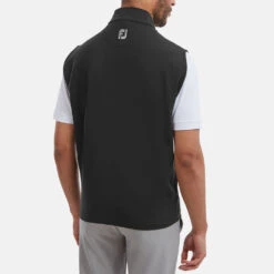 FootJoy Knit Full Zip Golf Vest -FootJ Golf Club Shop FootJoy SS22 Knit Full Zip Golf Vest Black 88455 model 3