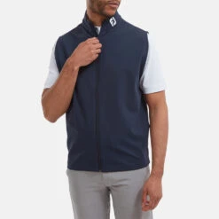 FootJoy Knit Full Zip Golf Vest -FootJ Golf Club Shop FootJoy SS22 Knit Full Zip Golf Vest Navy 88456 model 1