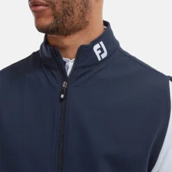 FootJoy Knit Full Zip Golf Vest -FootJ Golf Club Shop FootJoy SS22 Knit Full Zip Golf Vest Navy 88456 model 2