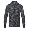 FootJoy Cloud Camo 1/2 Zip Golf Pullover -FootJ Golf Club Shop FootJoy SS23 Cloud Camo Print Midlayer 80110 SWFOO175 S Black Front