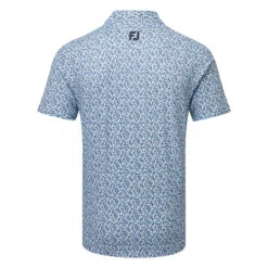FootJoy Confetti Print Pique Golf Polo Shirt -FootJ Golf Club Shop FootJoy SS23 Confetti Print Pique Polo Shirt 80088 SHFOO240 S True Blue Back