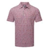 FootJoy Confetti Print Pique Golf Polo Shirt -FootJ Golf Club Shop FootJoy SS23 Confetti Print Pique Polo Shirt 80089 SHFOO241 S Racing Red Front