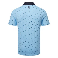 FootJoy Scattered Floral Pique Golf Polo Shirt -FootJ Golf Club Shop FootJoy SS23 Scattered Floral Pique Polo Shirt 80042 SHFOO231 S True Blue Navy Back