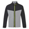FootJoy HydroLite Waterproof Golf Jacket 1 FootJoy HydroLite Waterproof Golf Jacket -FootJ Golf Club Shop FootJoy AW21 HydroLite Waterproof Jacket 87976 Code WJFOO088 M Black Grey Lime Front