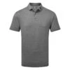 FootJoy Heather Self Collar Lisle Golf Polo Shirt -FootJ Golf Club Shop FootJoy SS23 Heather Self Collar Lisle Polo Shirt 80136 SHFOO244 S Black Front