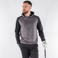 Galvin Green Devlin Insula Golf Hoodie -FootJ Golf Club Shop Galvin Green AW22 DEVLIN HOODED G134207 FORGED IRON BLACK model 1