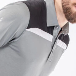 Galvin Green Mapping Golf Polo Shirt -FootJ Golf Club Shop Galvin Green AW22 Mapping Polo Shirt G136477 SHGAL578 M Sharkskin Black White Model 2