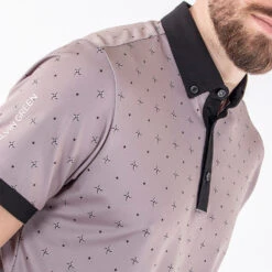 Galvin Green Marlow Golf Polo Shirt -FootJ Golf Club Shop Galvin Green AW22 Marlow Polo Shirt G136177 SHGAL569 L Sharkskin Black Model 2