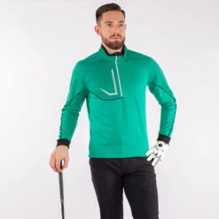 Galvin Green Daxton Insula Golf Pullover -FootJ Golf Club Shop Galvin Green SS22 Daxton Insula Half Zip Pullover G124287 Code SWGAL356 M Green Black White Model 1