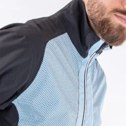 Galvin Green Albert Waterproof Golf Jacket -FootJ Golf Club Shop Galvin Green SS22 Albert Waterproof Jacket G130067 WJGAL430 Blue bell Black White Model 6