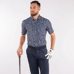 Galvin Green Mack Golf Polo Shirt 11 Galvin Green Mack Golf Polo Shirt -FootJ Golf Club Shop Galvin Green SS22 Mack Polo Shirt G126931 Code SHGAL543 M Navy White Model 1