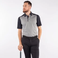 Galvin Green Massimo Golf Polo Shirt 11 Galvin Green Massimo Golf Polo Shirt -FootJ Golf Club Shop Galvin Green SS22 Massimo Polo Shirt G127307 Code SHGAL555 M Sharkskin Black Model 1