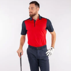 Galvin Green Massimo Golf Polo Shirt 11 Galvin Green Massimo Golf Polo Shirt -FootJ Golf Club Shop Galvin Green SS22 Massimo Polo Shirt G127323 Code SHGAL557 M Red Navy Model 1