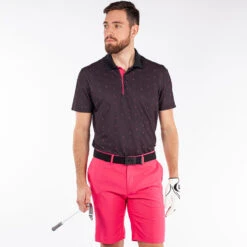 Galvin Green Mayson Golf Polo Shirt -FootJ Golf Club Shop Galvin Green SS22 Mayson Polo Shirt G126797 Code SHGAL538 M Black Pink model 1