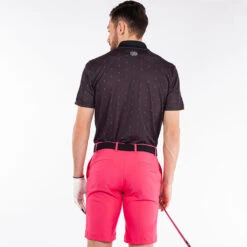 Galvin Green Mayson Golf Polo Shirt -FootJ Golf Club Shop Galvin Green SS22 Mayson Polo Shirt G126797 Code SHGAL538 M Black Pink model 3