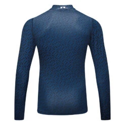 J.Lindeberg Aello Print Golf Base Layer -FootJ Golf Club Shop J. Lindeberg GMJT06853 O459 M Aello Soft Compression Print BLLIN009 Nautical Blue Bridge Monogram Back
