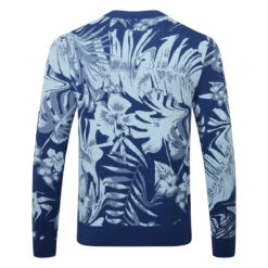 J.Lindeberg Percy Golf Sweater -FootJ Golf Club Shop J.Lindeberg AW22 Percy Sweater GMJKW7424 0470 SWLIN089 Hibiscus Blue Back