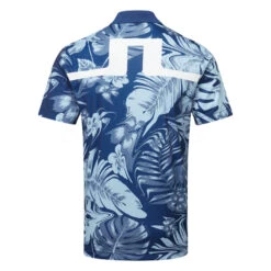 J.Lindeberg Martin Print Golf Polo Shirt -FootJ Golf Club Shop J.Lindeberg Martin Print Regular Fit Polo GMJT07413 0470 SHLIN150 Hibiscus BlueWhite Back