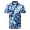 J.Lindeberg Martin Print Golf Polo Shirt -FootJ Golf Club Shop J.Lindeberg Martin Print Regular Fit Polo GMJT07413 0470 SHLIN150 Hibiscus BlueWhite Front