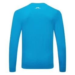 J.Lindeberg Gus Golf Sweater -FootJ Golf Club Shop J.Lindeberg SS22 Gus Sweater GMKW04726 O253 Code SWLIN075 M Blue Danube Back