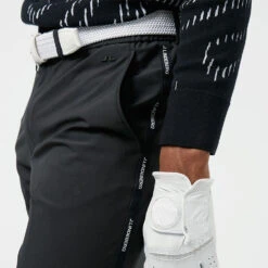 J.Lindeberg Stuart Stripe Golf Trouser -FootJ Golf Club Shop J.Lindeberg SS22 Stuart Stripe Golf Trouser Black GMPA05716 9999 Code TRLIN022 34 W 32 Leg Model 3
