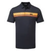 J.Lindeberg Clark Golf Polo Shirt -FootJ Golf Club Shop J.Lindeberg SS23 Clark Regular Fit Polo GMJT09823 6855 SHLIN207 Navy Russet Orange Front