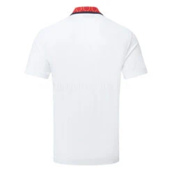 J.Lindeberg Glen Golf Polo Shirt 7 J.Lindeberg Glen Golf Polo Shirt -FootJ Golf Club Shop J.Lindeberg SS23 Glen Regular Fit Polo GMJT07614 0000 SHLIN183 White Chilli Pepper Russet Orange Back