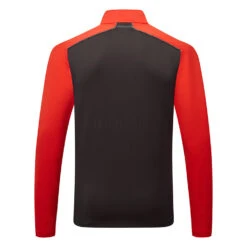 J.Lindeberg Terry 1/4 Zip Golf Sweater -FootJ Golf Club Shop J.Lindeberg SS23 Terry Mid Layer AMJS07868 G135 SWLIN109 FieryRedJLNavy Back