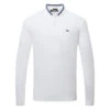 J.Lindeberg Tyson Long Sleeve Golf Polo Shirt -FootJ Golf Club Shop J.Lindeberg Tyson LS Reg Fit Polo GMJT07801 0000 SHLIN154 WhiteNavy Peony Front