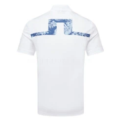 J.Lindeberg Martin Golf Polo Shirt 7 J.Lindeberg Martin Golf Polo Shirt -FootJ Golf Club Shop J.Lindeberg Martin Golf Polo Shirt White Hibiscus Blue Navy Peony GMJT07415 0000 SHLIN149 Back