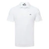 J.Lindeberg Martin Golf Polo Shirt 1 J.Lindeberg Martin Golf Polo Shirt -FootJ Golf Club Shop J.Lindeberg Martin Golf Polo Shirt White Hibiscus Blue Navy Peony GMJT07415 0000 SHLIN149 Front