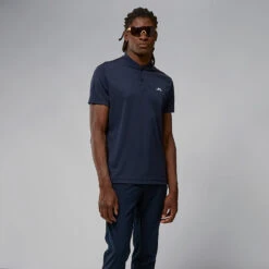J.Lindeberg Bode Golf Polo Shirt -FootJ Golf Club Shop J.Lindeberg GMJT06478 6855 M Bode Regular Fit Polo SHLIN162 JL Navy Model 1