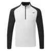 Mizuno Winter Breeze Bloc 1/4 Zip Golf Sweater 2 Mizuno Winter Breeze Bloc 1/4 Zip Golf Sweater -FootJ Golf Club Shop Mizuno AW22 Winter Breeze Bloc 1 4 Zip 52GA2504 05 SWMIZ048 S Grey Black Front