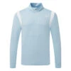 Mizuno Quick Dry Breeze Elite 1/4 Zip Golf Sweater -FootJ Golf Club Shop Mizuno SS22 Breeze Elite 1 4 Zip Sweater 52GC2001 19 Code SWMIZ042 M Light Blue Front