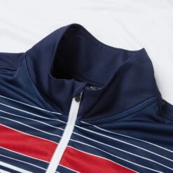 Mizuno Quick Dry Breeze Elite ST 1/4 Zip Golf Sweater -FootJ Golf Club Shop Mizuno SS22 Breeze Elite ST 1 4 Zip Sweater 52GC2002 14 Code SWMIZ043 M Deep Navy Detail