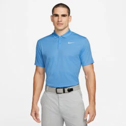 Nike Dry Victory Solid Golf Polo Shirt 11 Nike Dry Victory Solid Golf Polo Shirt -FootJ Golf Club Shop Nike SS22 Dry Victory Solid Golf Polo Shirt DH0822 412 M SHNIK780 University Blue White model 1