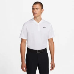 Nike Dry Victory Blade Golf Polo Shirt -FootJ Golf Club Shop Nike SS22 Dry Victory Blade Polo Shirt DH0838 100 Code SHNIK772 White Black model 1